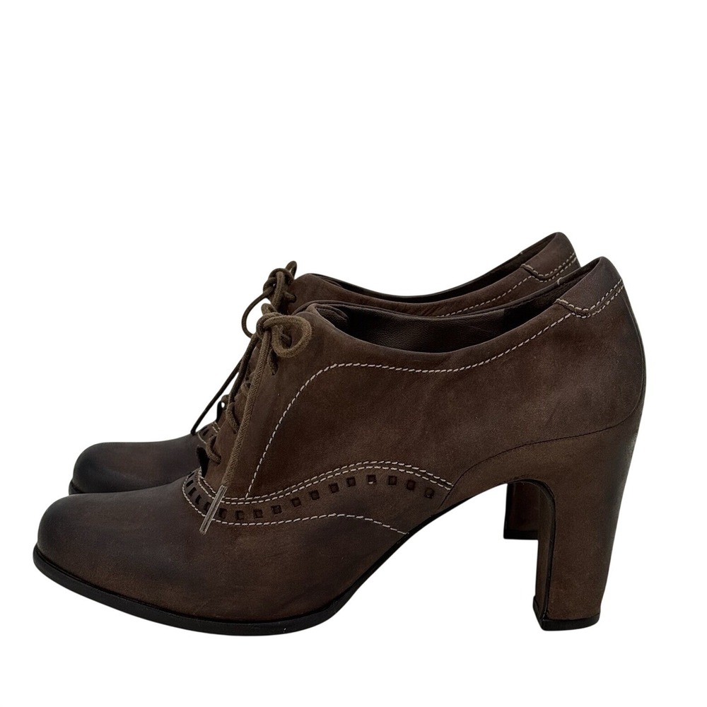 ECCO Kiev Ankle Lace Up Brown Leather Booties Womens Shoes 41 US 10
